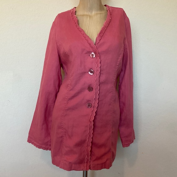 J. Jill NWT Aster Pink Linen Coastal Coatigan Jacket Duster Cardigan Lightweight - Picture 16 of 16